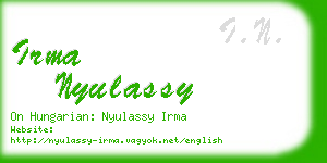 irma nyulassy business card